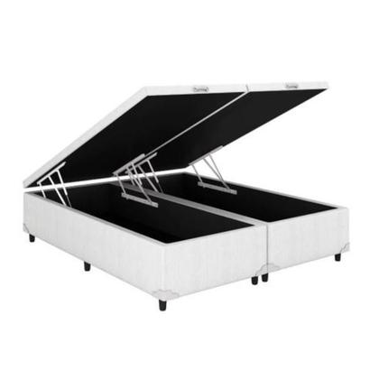 Imagem de Base Box Baú Queen Bipartido Branco - 158x198x35