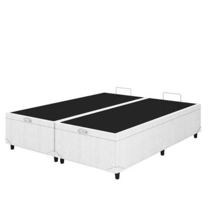 Imagem de Base Box Baú Queen Bipartido Branco - 158x198x35
