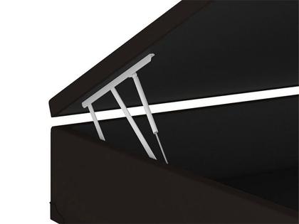 Imagem de Base Box Baú Solteirão Blindado material sintético Linhão Café 36X108X188 AN