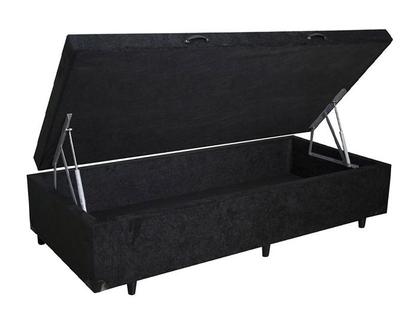 Base Box Baú Solteirão Blindado Suede Preto 36X108X188 AN - Alpoim Imagem de Base Box Baú Solteirão Blindado Suede Preto 36X108X188 AN