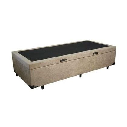 Imagem de Base Box Baú Solteiro Suede Bege - 88x188x35