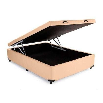 Imagem de Base Box Baú Viúva Belos Sonhos Sintético Bege 49x128x188