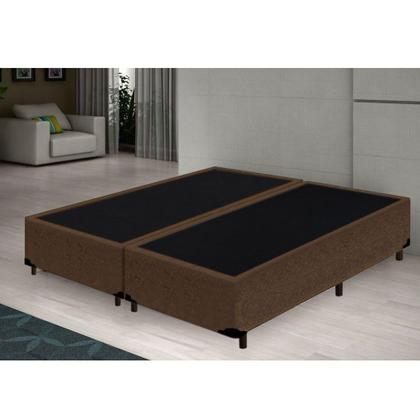 Imagem de Base box bi partido Queen marrom 158x198x28