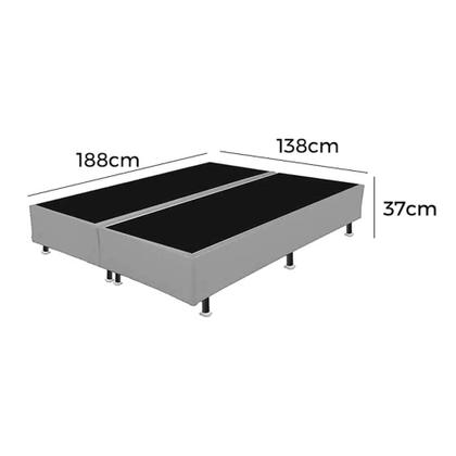 Imagem de Base Box Bipartida Casal Universal em Suede 37x188x138 Cor Marrom 