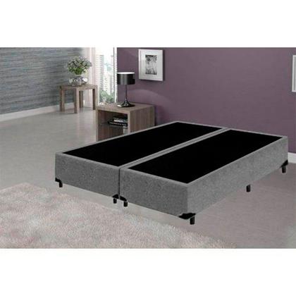 Imagem de Base Box Bipartido Casal Suede Cinza 38x138x188 Serra Negra