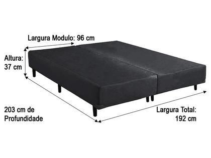 Imagem de Base Box Bipartido King material sintético Linhão Preto 37X192X203 AN