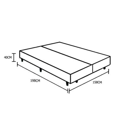 Imagem de Base Box Bipartido Queen Sintético Preto 40x158x198 Ducci