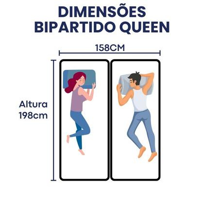 Imagem de Base Box Bipartido Queen Sintético Preto 40x158x198
