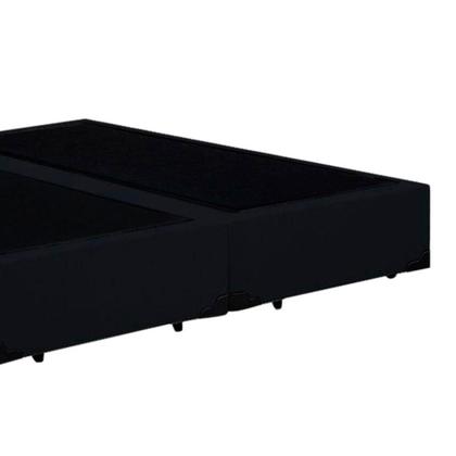 Imagem de Base Box Blindado Queen Bipartido Homequeen Suede Preto 40x158x198