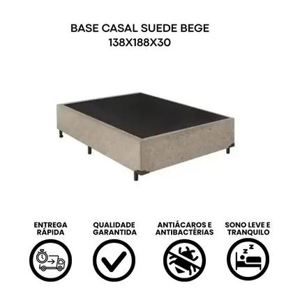 Imagem de Base Box Casal 138188 cm Suede Bege com 42 cm de Altura