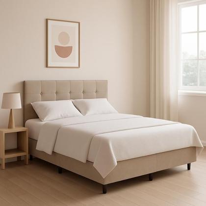 Imagem de Base Box Casal Bipartido Bege 138x188x30