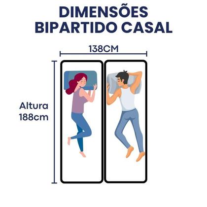 Imagem de Base Box Casal Bipartido Bege 138x188x30