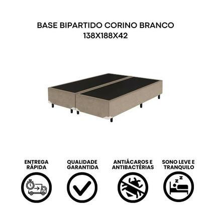 Imagem de Base Box Casal Bipartido Bege 138x188x30