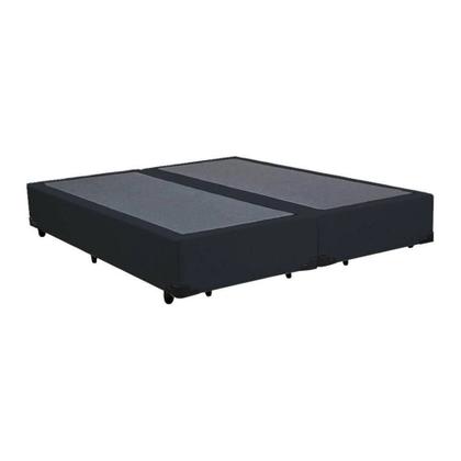 Imagem de Base Box Casal Bipartido Blindado Suede Preto