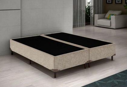 Imagem de Base Box Casal Bipartido Suede Bege - 138x188x40