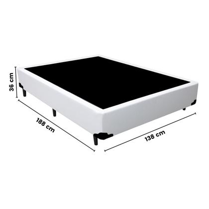 Imagem de Base Box Casal de Madeira Resistente Branco