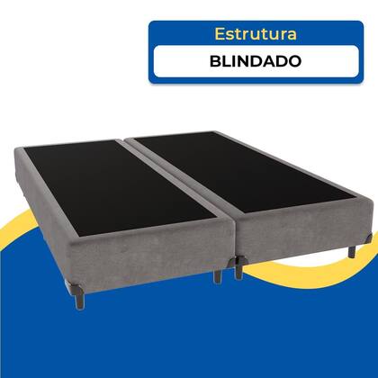 Imagem de Base Box King Suede Cinza PoliConfort 193x203x26