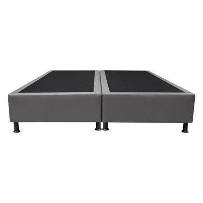 Imagem de Base Box para Cama Casal King 192x203cm Bipartido Liz S05 Sintético Cinza - Mpozenato