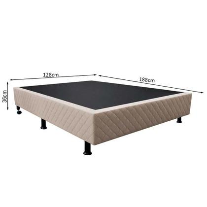 Imagem de Base Box para Cama Viúva 128x188cm Liz S05 Suede Bordado Bege - Mpozenato