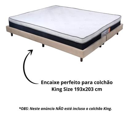 Imagem de Base Box Para Colchão King Size Japonesa Montessoriana Tatame Quarto Suede Bege