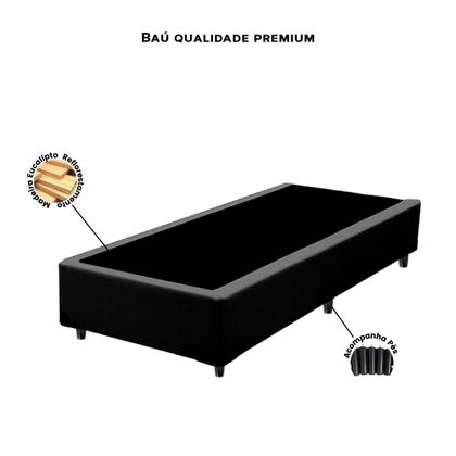 Imagem de Base Box Preto de Cama Solteiro Resistente