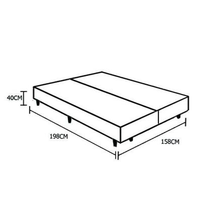 Imagem de Base Box Queen Bipartido A colchões Sintético Preto 40x158x198