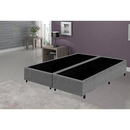 Imagem de Base Box Queen Bipartido Cinza Suede 158x198