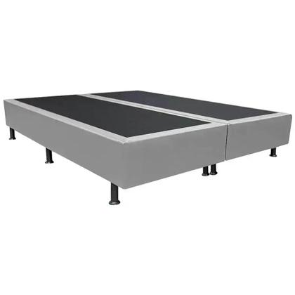 Imagem de Base Box Queen Bipartido Cinza Suede 158x198