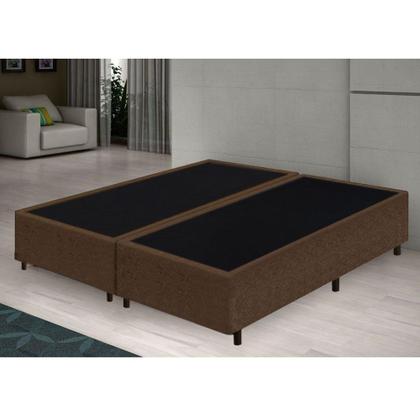 Base Box Queen Bipartido Santo Box Suede Marrom 40x158x198 Imagem de Base Box Queen Bipartido Santo Box Suede Marrom 40x158x198