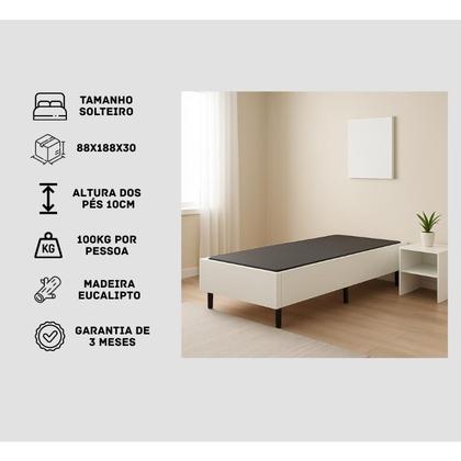 Imagem de Base Box Solteiro 88x188 Branco