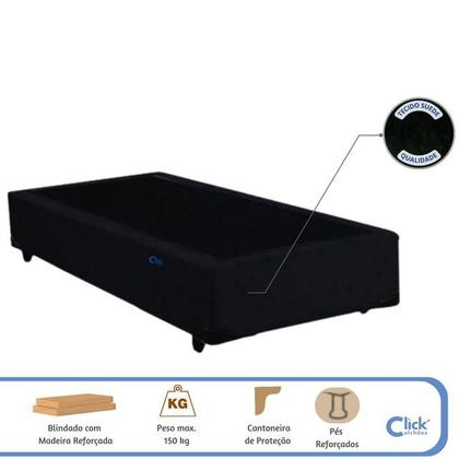 Imagem de Base Box Solteiro Blindado Suede 78x188  Largura Menor  Ideal para Quartos Pequenos  Medida Especial