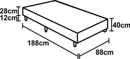 Imagem de Base Box Solteiro Sintético Cinza