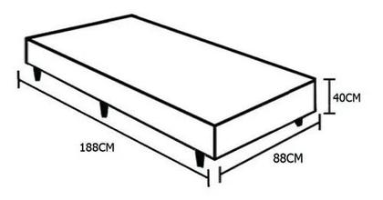 Imagem de Base Box Solteiro Suede Preto 88 X 188 X 40