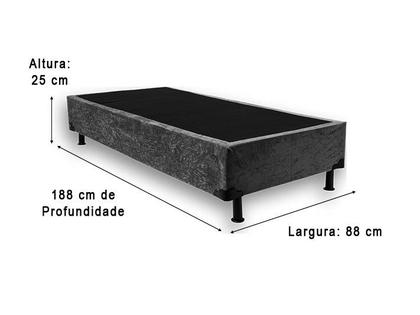 Imagem de Base Box Solteiro VZ Sued Preto 25X188X88 Nosso Sonho