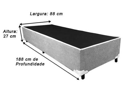 Base Box Solteiro VZ Suede Preto 38X188X088 Sleep Brasil - Alpoim Imagem de Base Box Solteiro VZ Suede Preto 38X188X088 Sleep Brasil