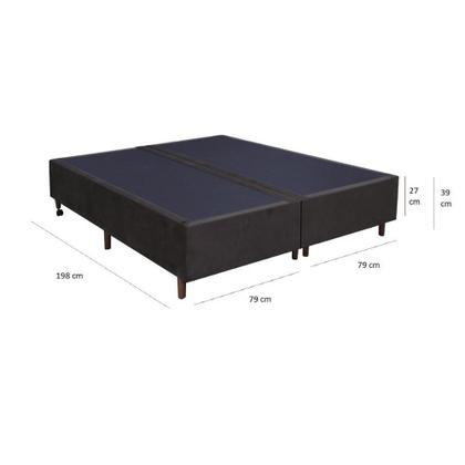 Imagem de Base Box Unitária para Conjunto Love Story Black Confort 79x198x 27cm Gazin