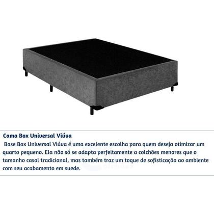 Imagem de Base Box Viúva Casal 128x188x40 Reforçada Blindada em Tecido Suede  Medida Compacta Ideal para Quartos Pequenos