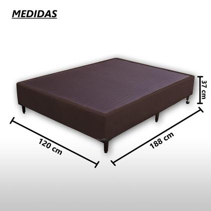 Imagem de Base Box Viúva Padrão Suede Liso (1,20 x 1,88 m) Com 37 cm de altura Para Colchão