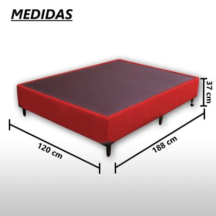 Imagem de Base Box Viúva Padrão Suede Liso (1,20 x 1,88 m) Com 37 cm de altura Para Colchão
