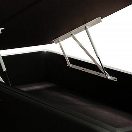 Imagem de Base Cama Box Baú Bipartido King Size Material Sintético Preto 43x193x203