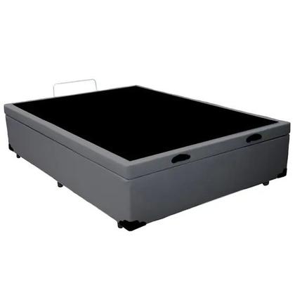Imagem de Base Cama Box Bau Casal Cinza Sintetico Premium 47x138x188 - Santo Box FR