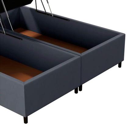 Imagem de Base Cama Box Baú Casal Queen 158cm Hit I02 Suede Cinza