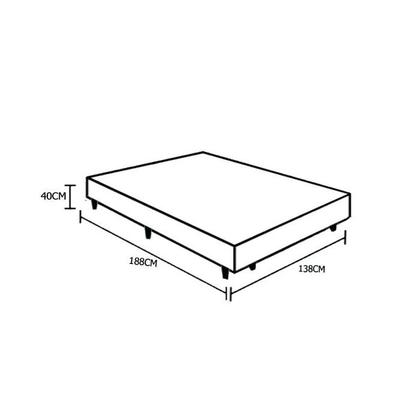 Imagem de Base Cama Box Casal Branco Sintetico Premium 40x138x188 - Santo Box FR
