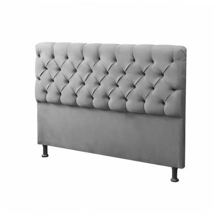 Imagem de Base Cama Box Casal Com Cabeceira Cinza 138x188cm