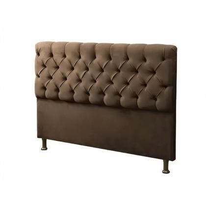 Imagem de Base Cama Box Casal Com Cabeceira Marrom 138x188cm