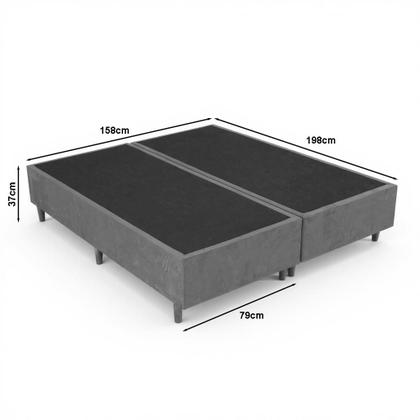 Imagem de Base Cama Box Casal Queen Bipartida 158x198x37 Cor Bege