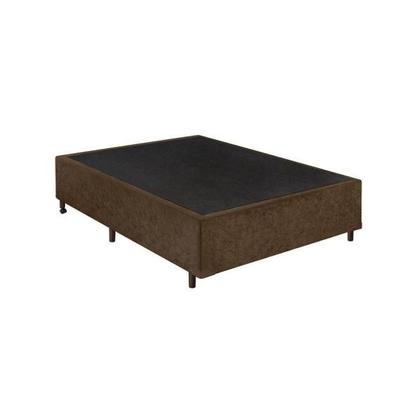 Imagem de Base Cama Box Casal Suede 138x188 Marrom