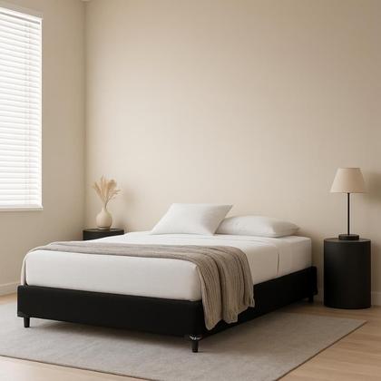 Imagem de Base Cama Box Casal Suede 138x188 Preto
