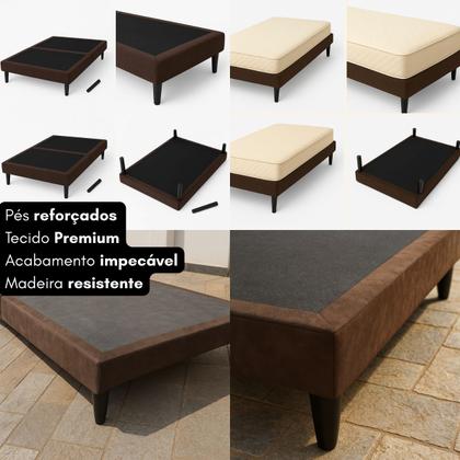 Imagem de Base Cama Box Colchão Solteiro Dobravel Fácil De Montar Reforçado Desmontável 88x188cm