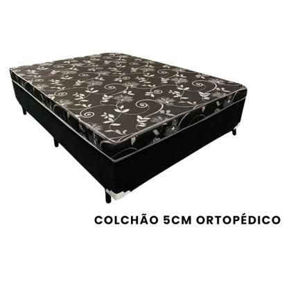 Imagem de Base Cama Box Ortopédico Conjugado Casal Colchão 5cm 188x138x40